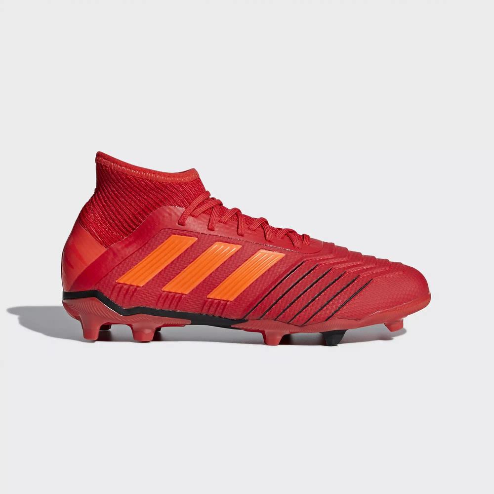 Adidas Predator 19.1 Firm Ground Tacos de Futbol Rojos Para Niño (MX-87551)